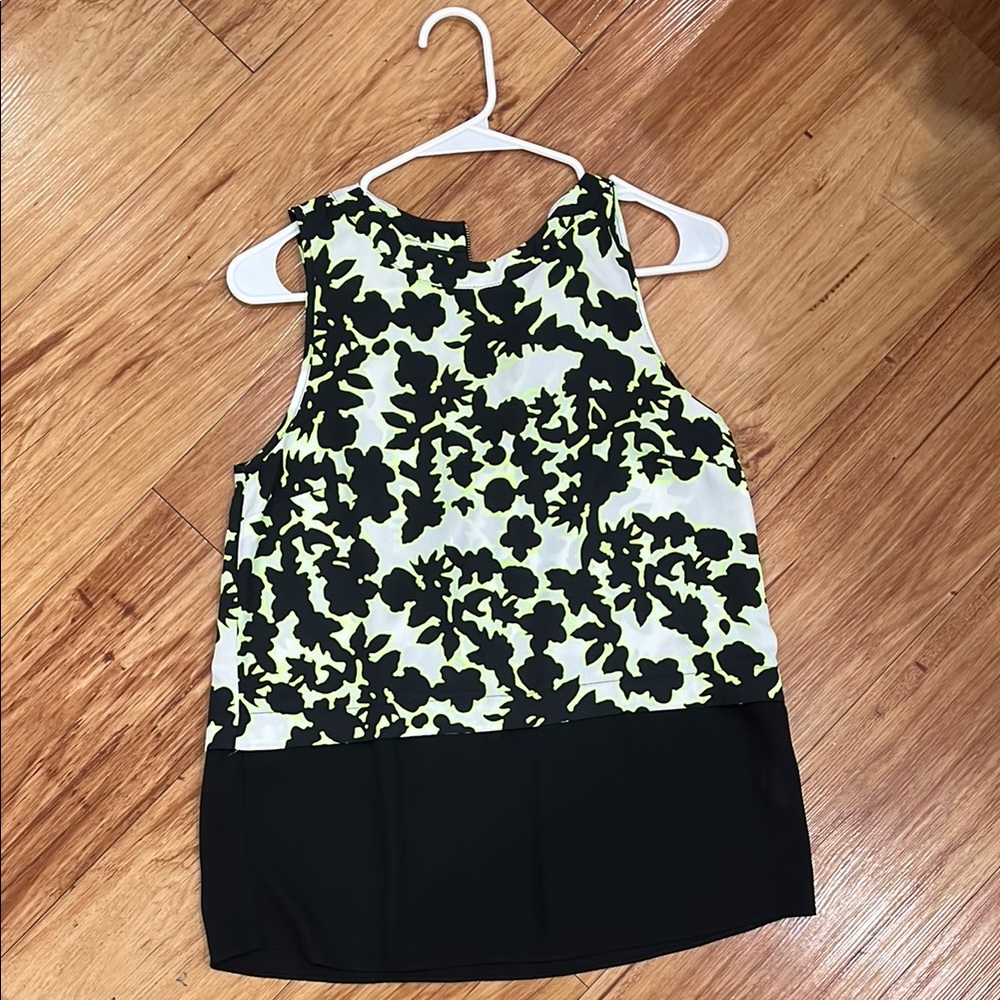 Floral Sleeveless Neon Top